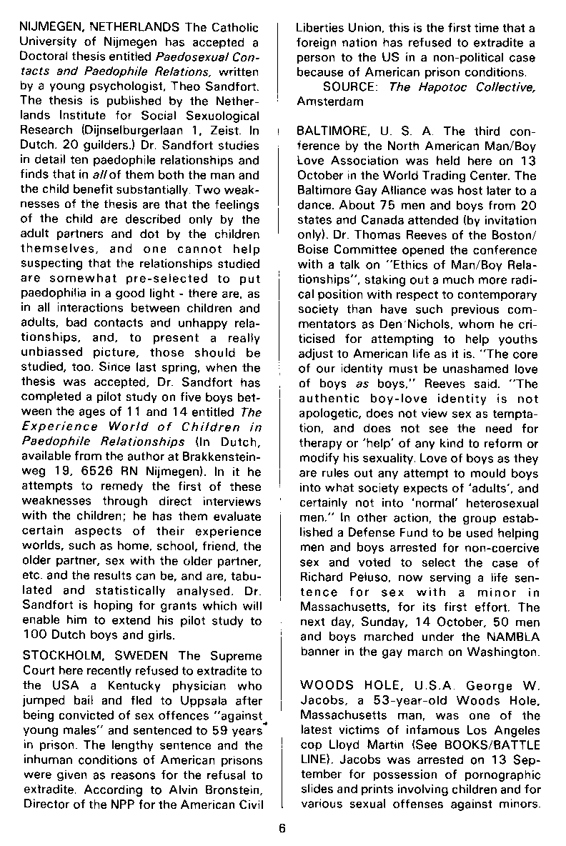 PAN - A Magazine About Boy-Love, Number 4, February 1980, page 6