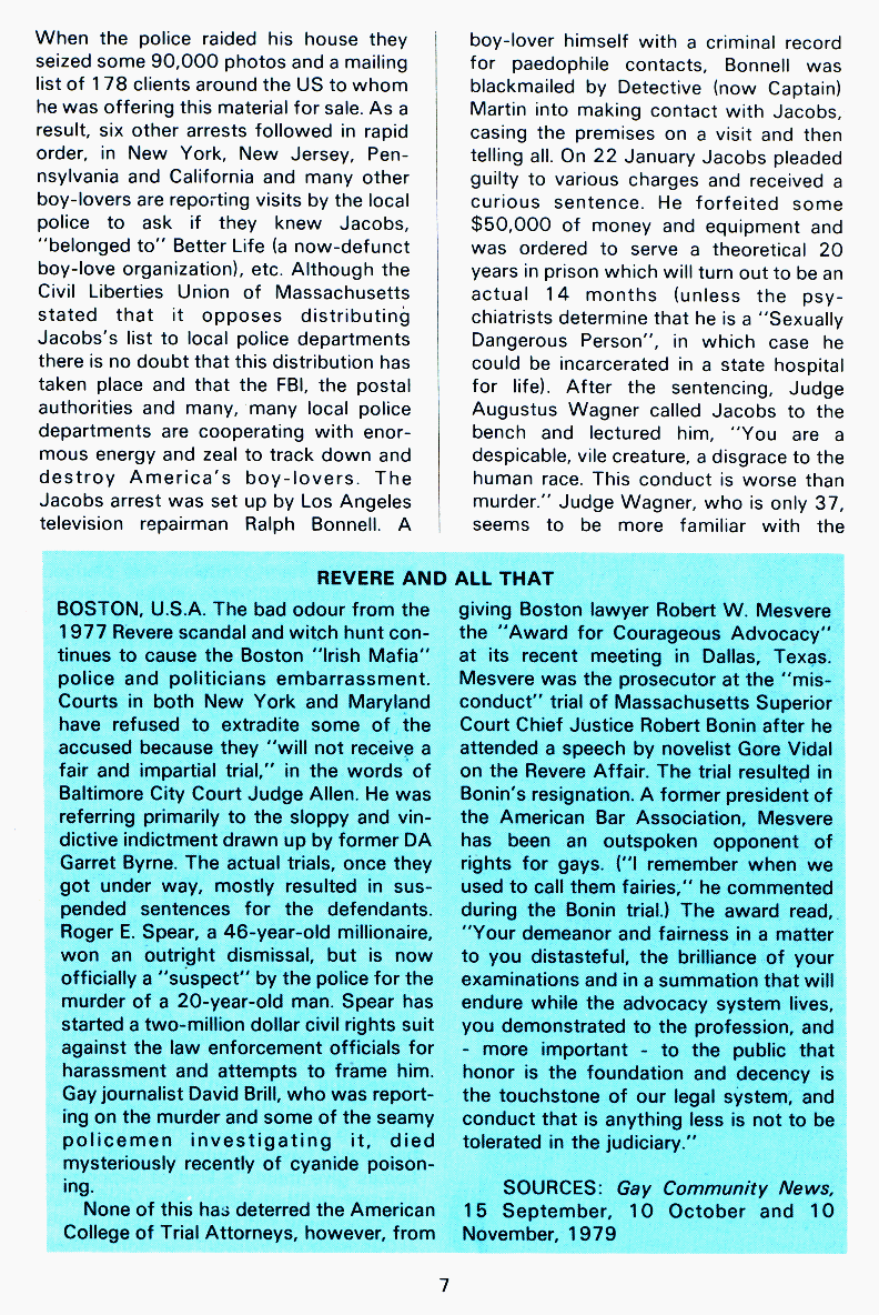 PAN - A Magazine About Boy-Love, Number 4, February 1980, page 7