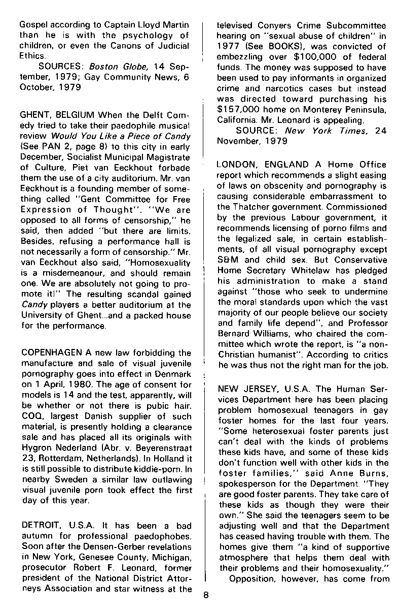 PAN - A Magazine About Boy-Love, Number 4, February 1980, page 8