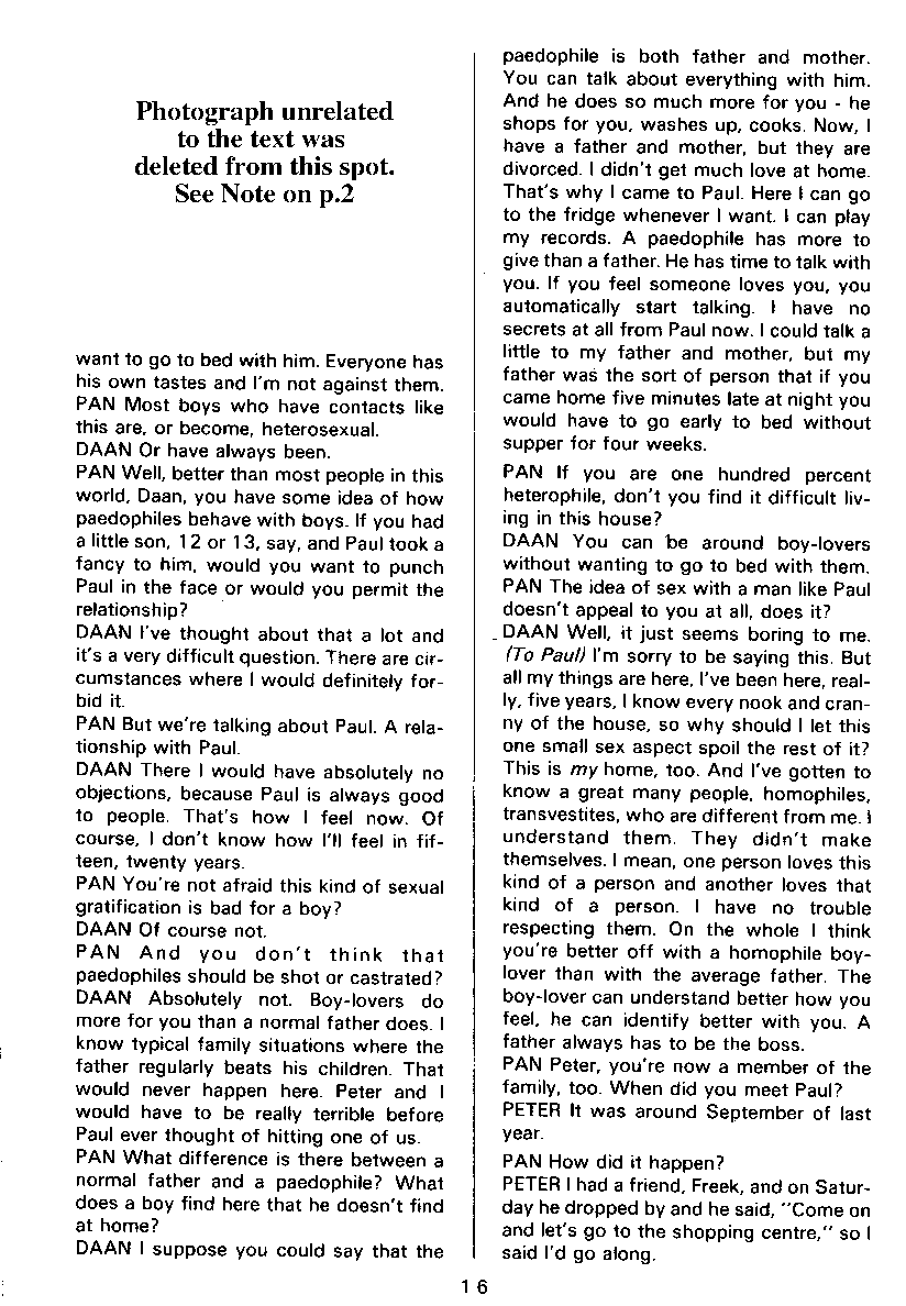 PAN - A Magazine About Boy-Love, Number 4, February 1980, page 16