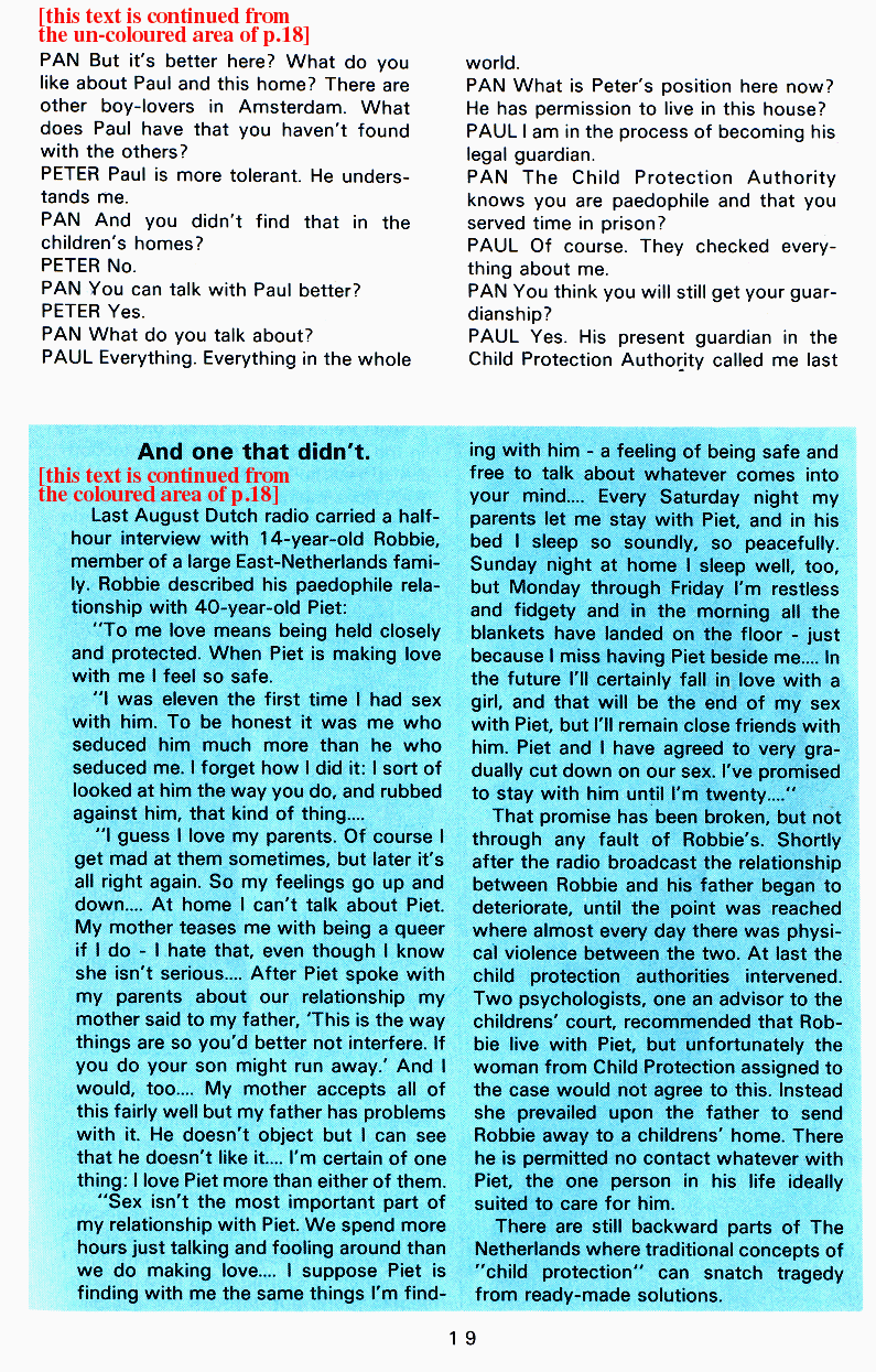 PAN - A Magazine About Boy-Love, Number 4, February 1980, page 19