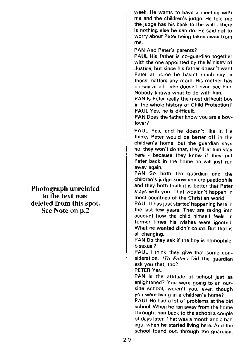 PAN - A Magazine About Boy-Love, Number 4, February 1980, page 20