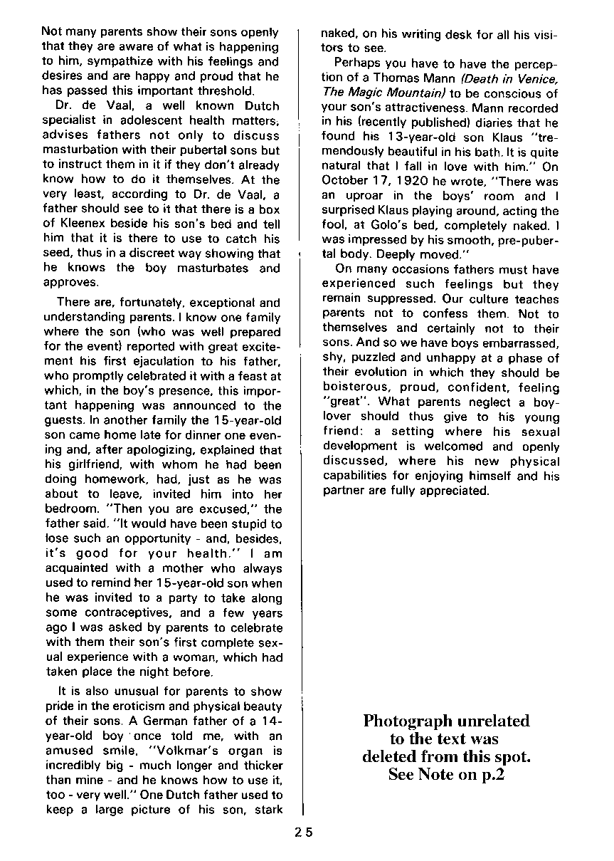 PAN - A Magazine About Boy-Love, Number 4, February 1980, page 25