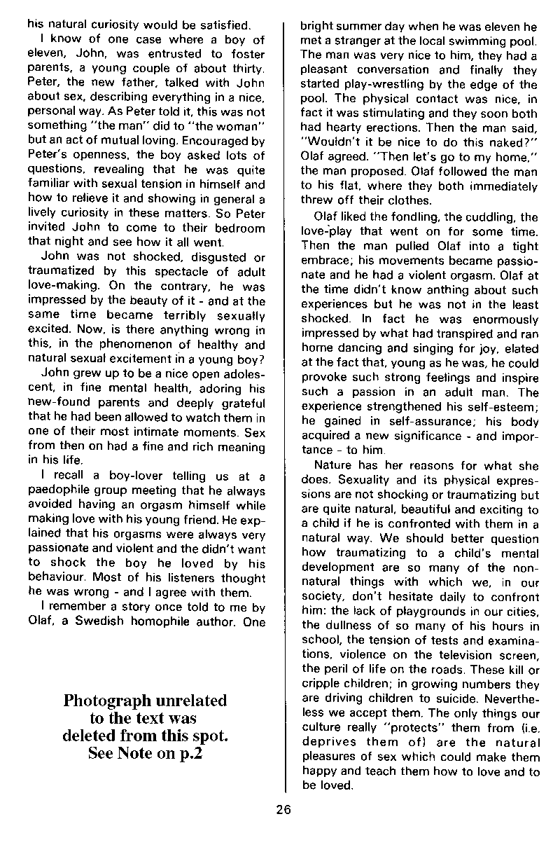 PAN - A Magazine About Boy-Love, Number 5, May 1980, page 26