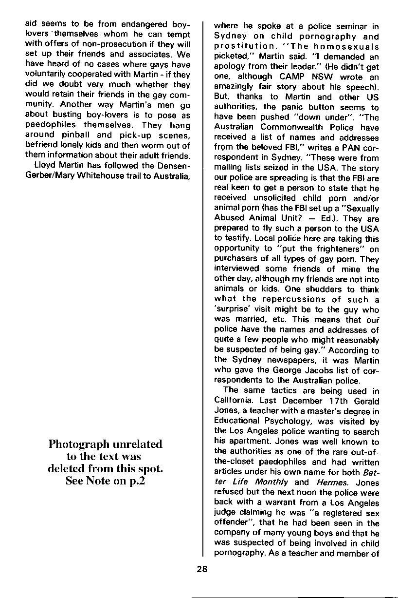 PAN - A Magazine About Boy-Love, Number 5, May 1980, page 28