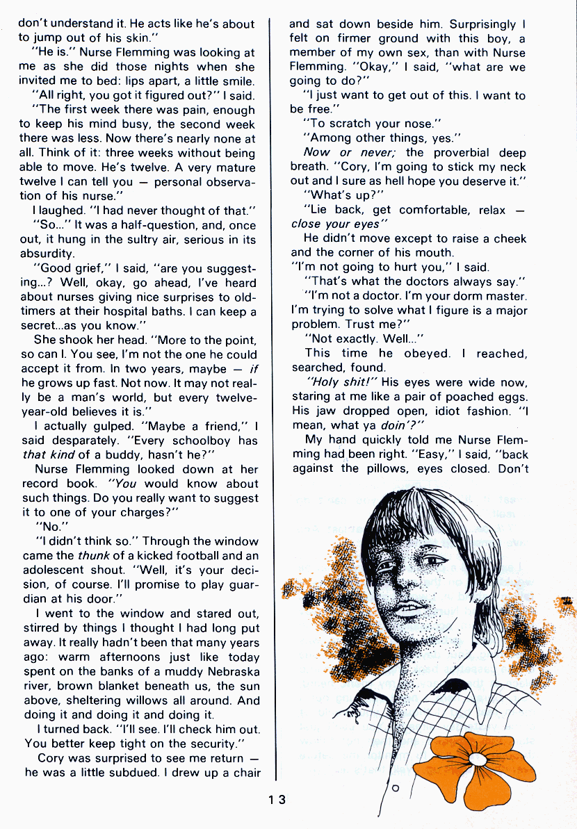 PAN - A Magazine About Boy-Love, Number 6, September 1980, page 13