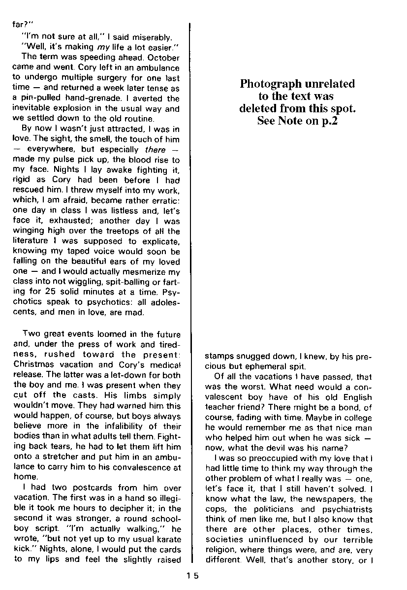 PAN - A Magazine About Boy-Love, Number 6, September 1980, page 15