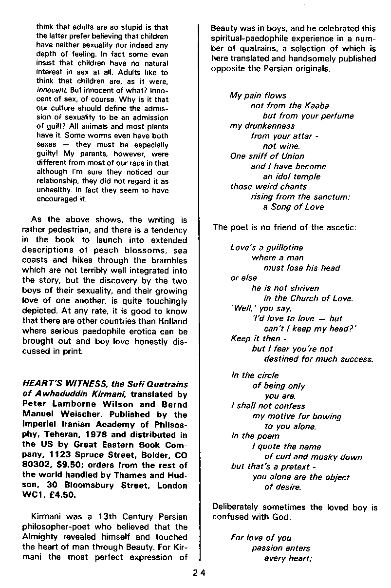 PAN - A Magazine About Boy-Love, Number 6, September 1980, page 24