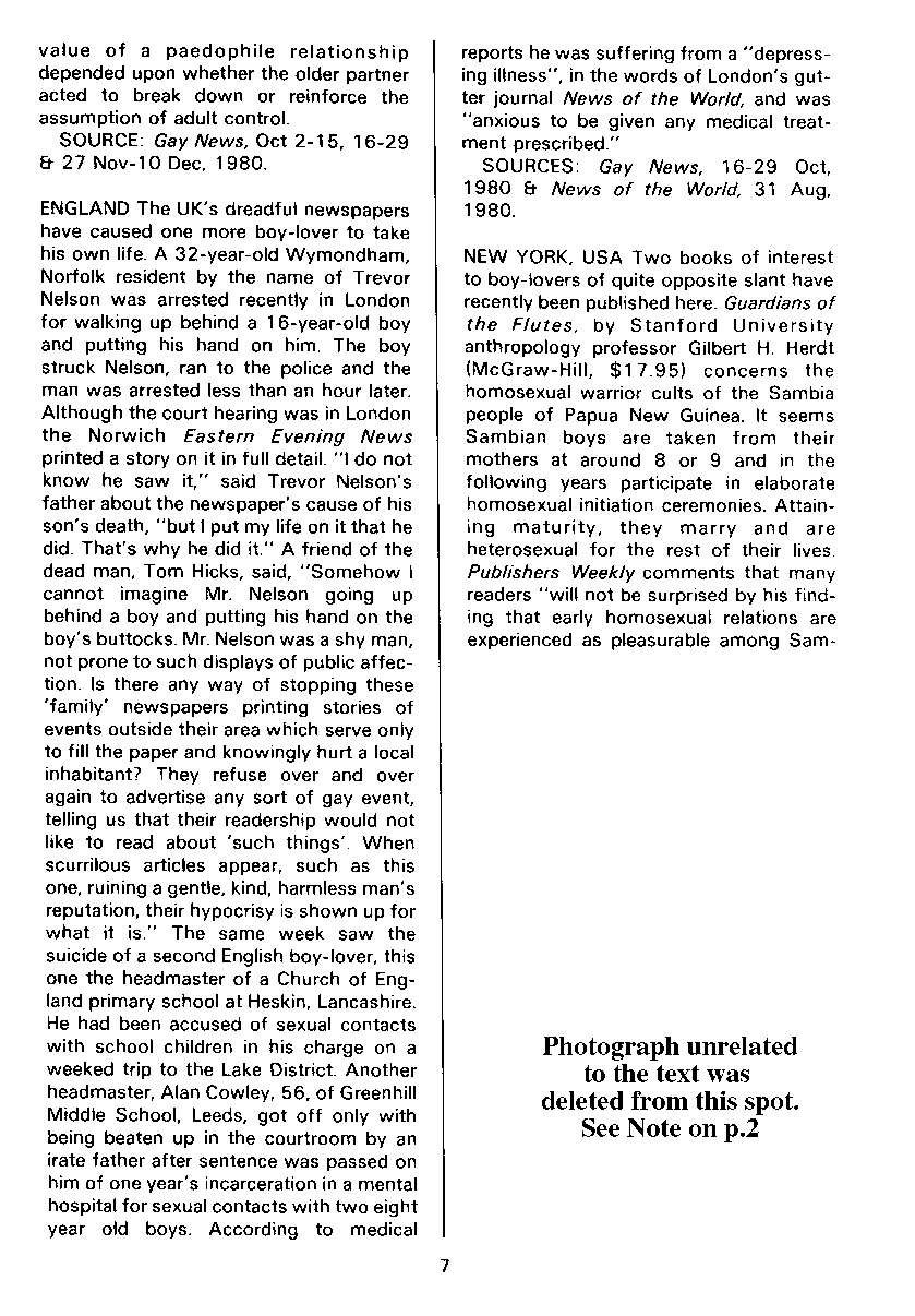 PAN - A Magazine About Boy-Love, Number 7, December 1980, page 7