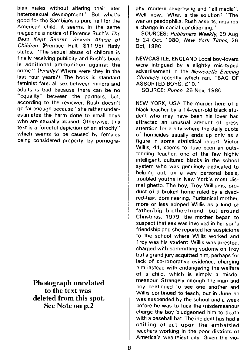 PAN - A Magazine About Boy-Love, Number 7, December 1980, page 8