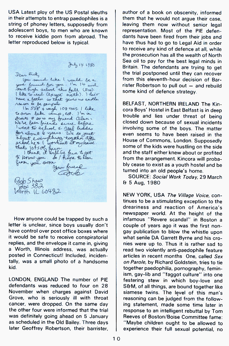 PAN - A Magazine About Boy-Love, Number 7, December 1980, page 10