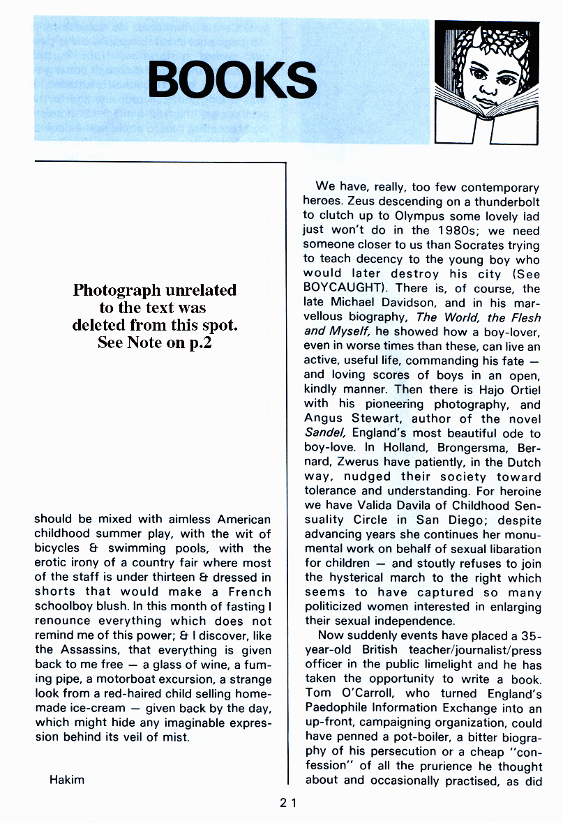 PAN - A Magazine About Boy-Love, Number 7, December 1980, page 21