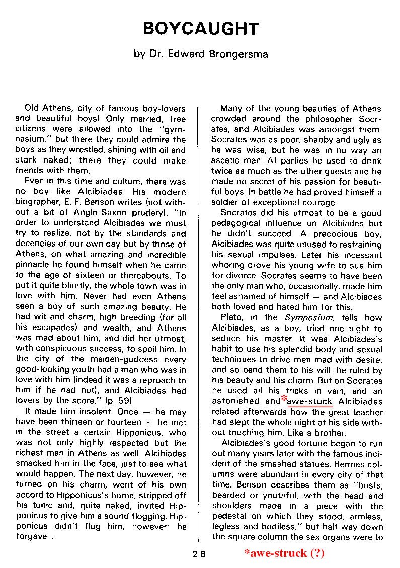 PAN - A Magazine About Boy-Love, Number 7, December 1980, page 28