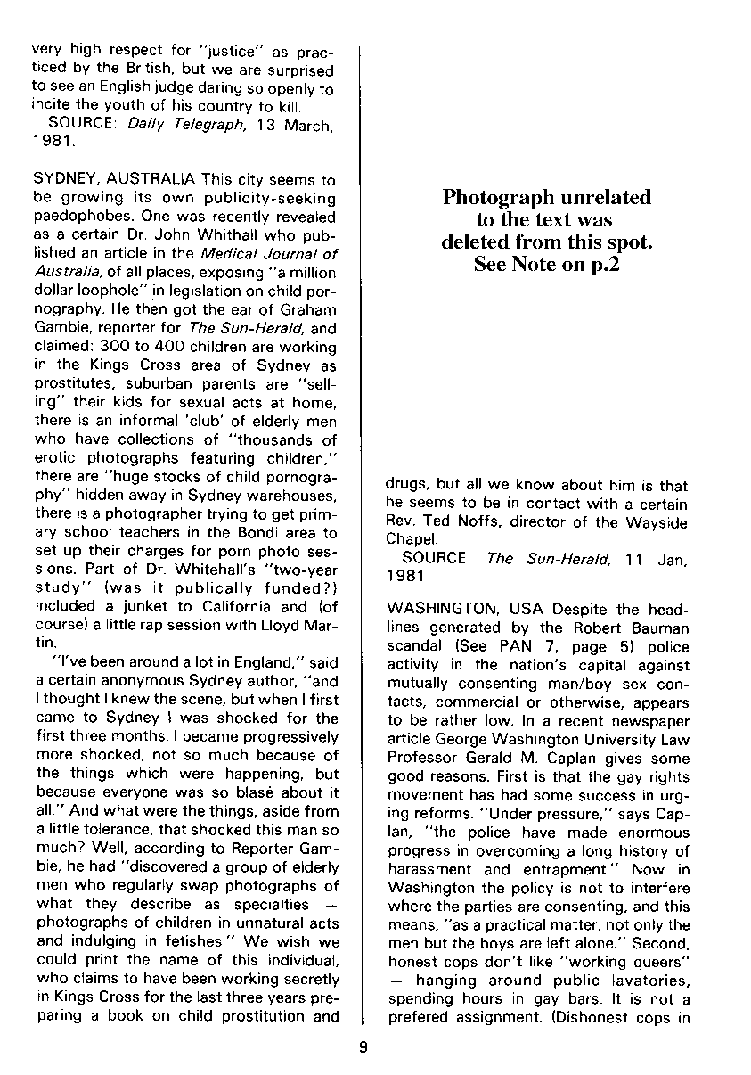 PAN - A Magazine About Boy-Love, Number 8, April 1981, page 9