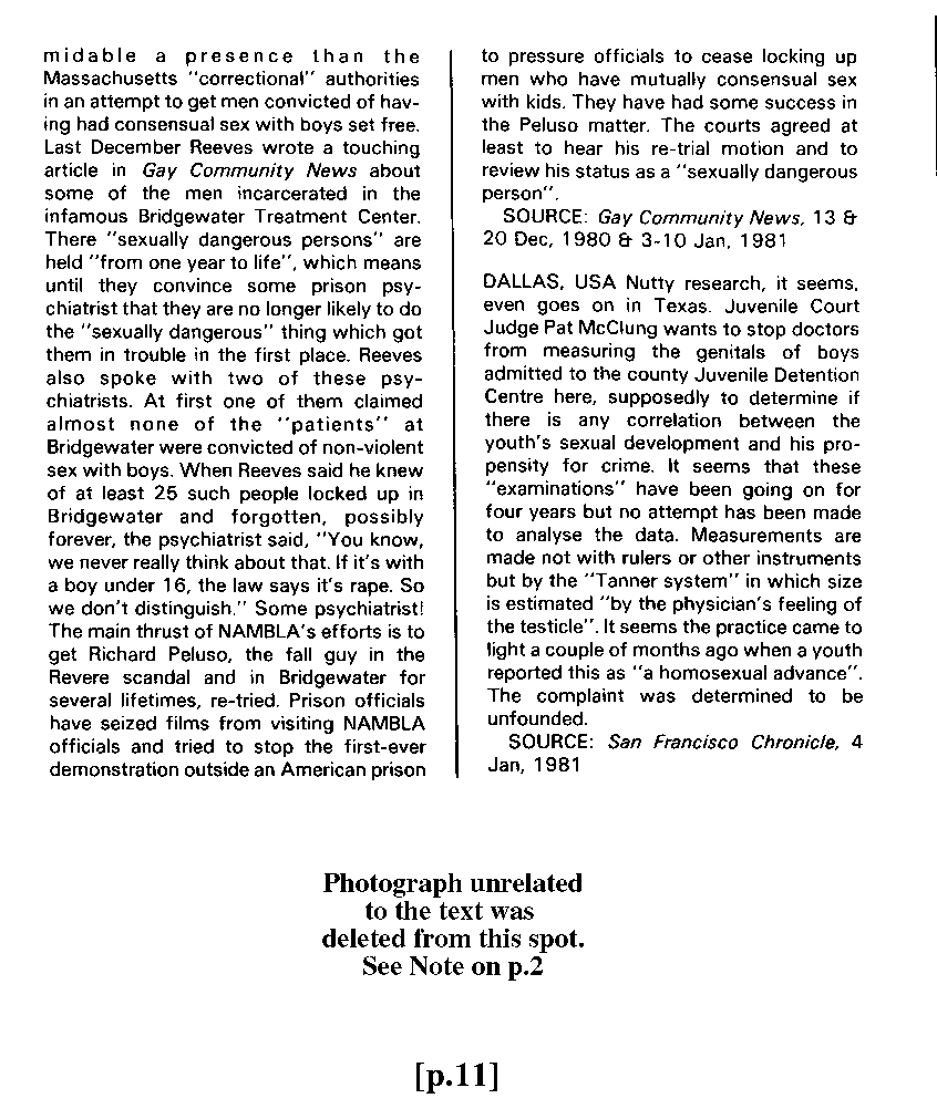 PAN - A Magazine About Boy-Love, Number 8, April 1981, page 11