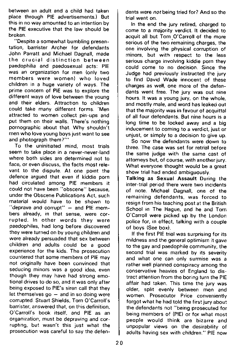 PAN - A Magazine About Boy-Love, Number 8, April 1981, page 20