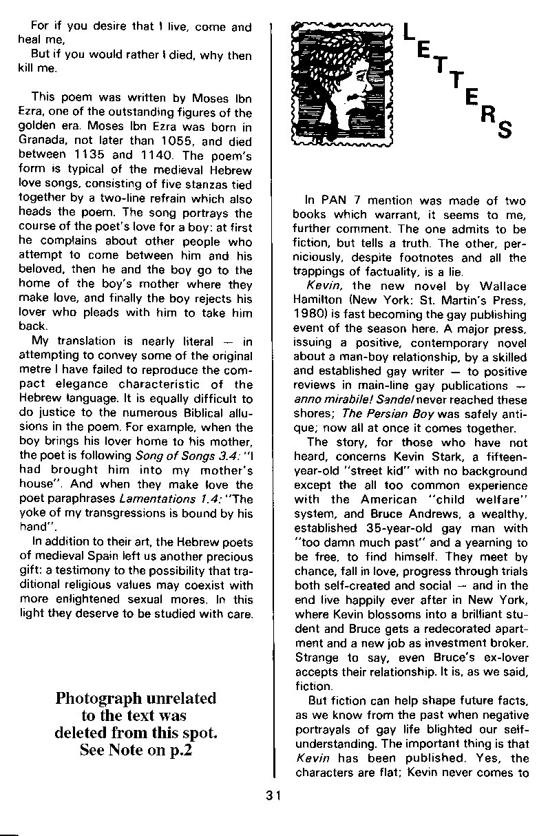 PAN - A Magazine About Boy-Love, Number 8, April 1981, page 31