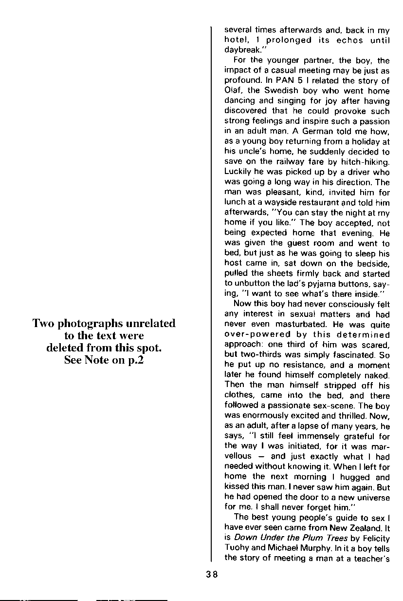 PAN - A Magazine About Boy-Love, Number 8, April 1981, page 38