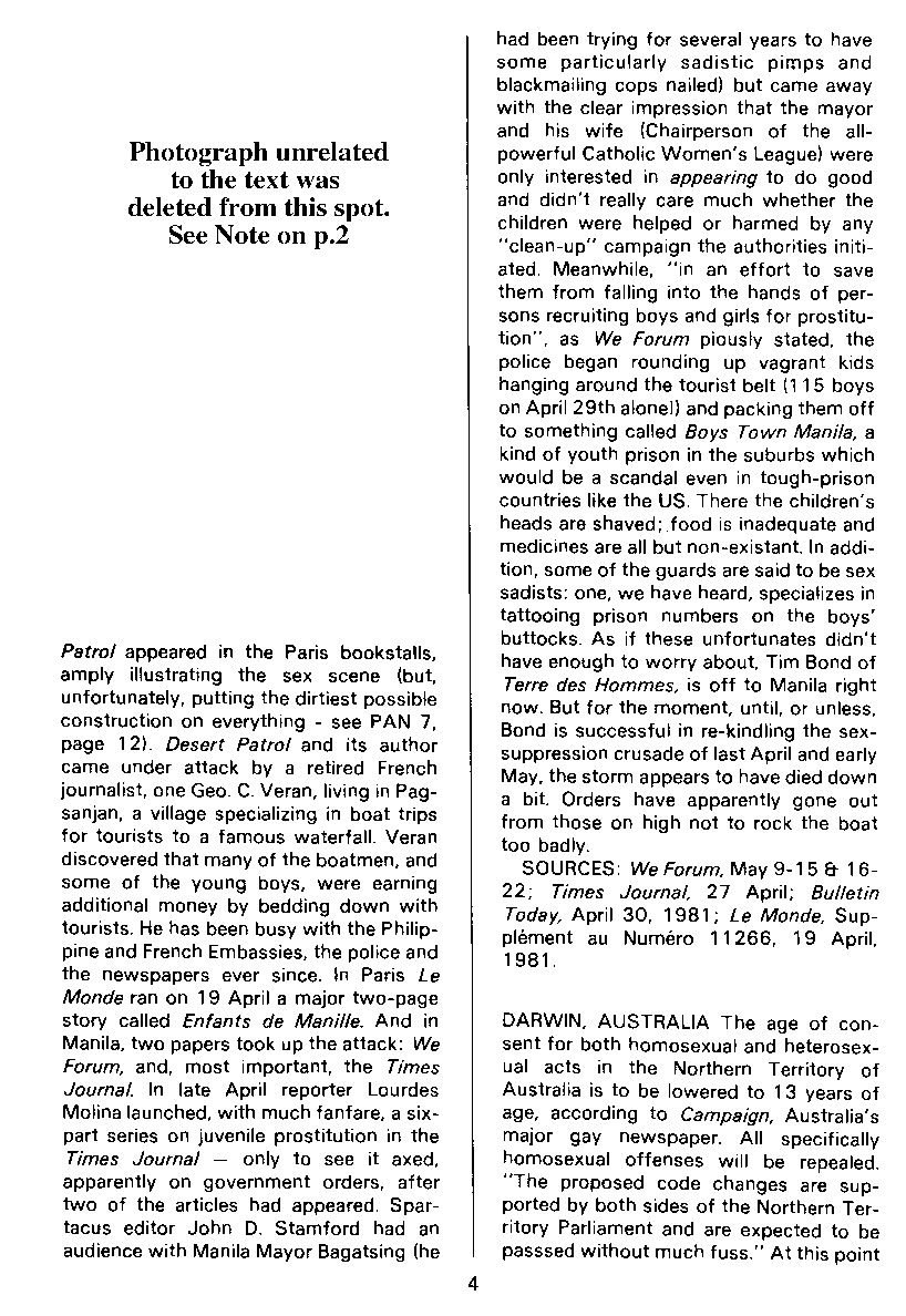 PAN - A Magazine About Boy-Love, Number 9, July 1981, page 4