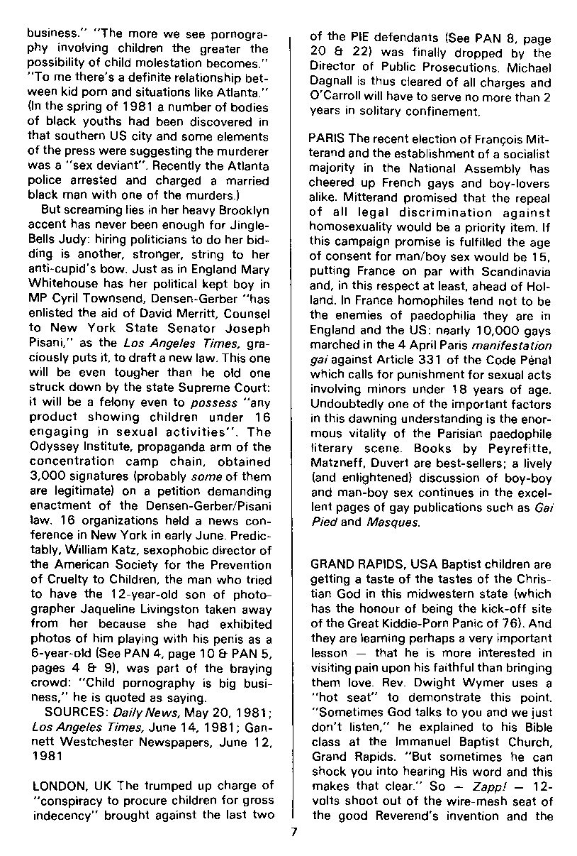 PAN - A Magazine About Boy-Love, Number 9, July 1981, page 7
