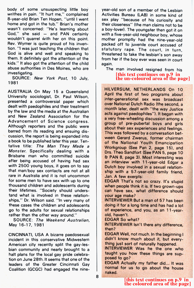 PAN - A Magazine About Boy-Love, Number 9, July 1981, page 8