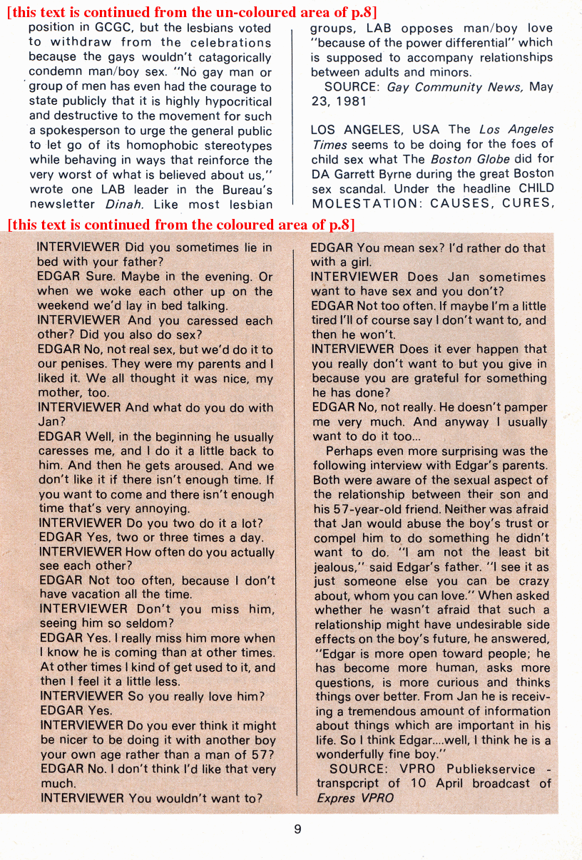 PAN - A Magazine About Boy-Love, Number 9, July 1981, page 9