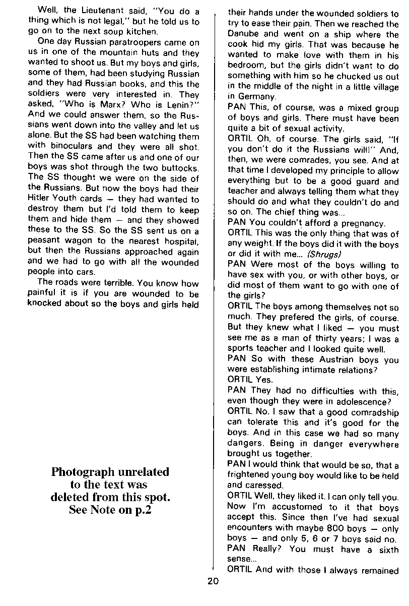 PAN - A Magazine About Boy-Love, Number 9, July 1981, page 20